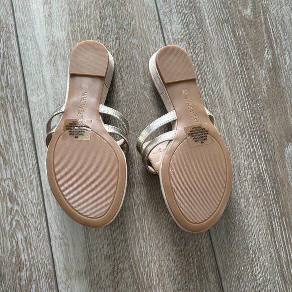 Nine West Gold Strappy Sandals - Picture 7 of 8